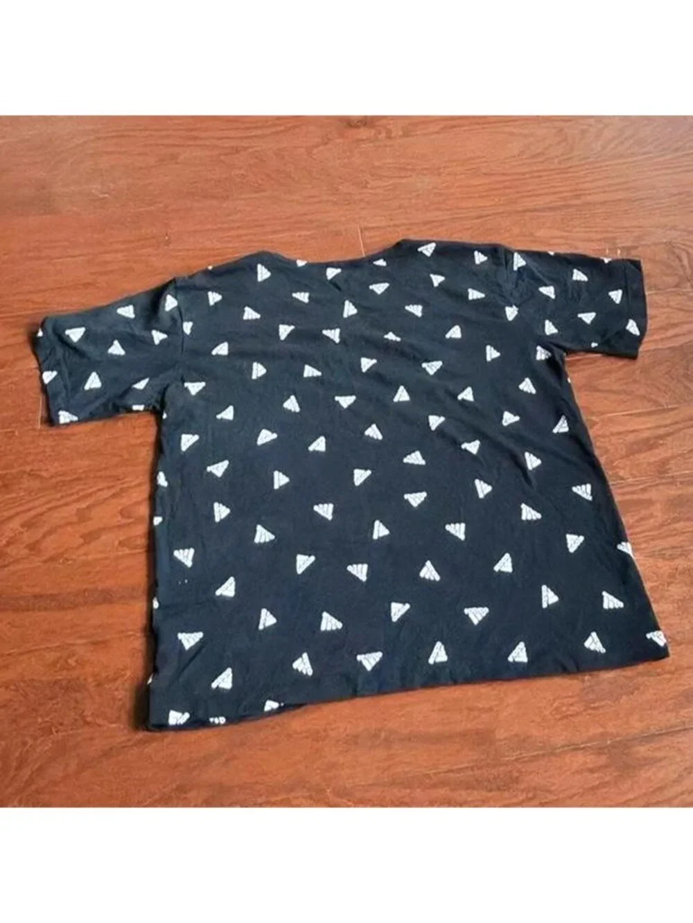 Adidas Youth Boys T-Shirt Large Black White Logo Print All Over